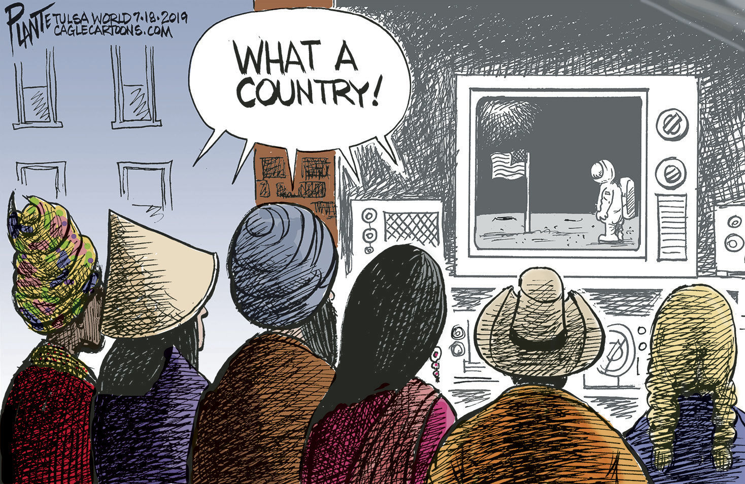 Bruce Plante Cartoon: Apollo 11